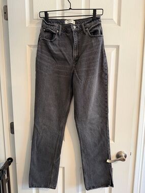 Abercrombie & Fitch Straight Leg Jeans — Washed Black